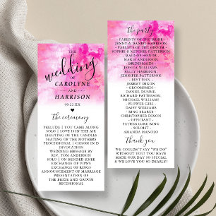 Carte du programme de mariage Ombre Watercolor - R