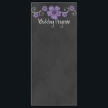 Carte du programme de mariage Rose de Chalkboard v<br><div class="desc">Charmant tableau de bord / tableau noir avec roses cramponnés. Une partie de la collection Rose Chalkboard.</div>