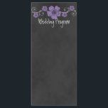 Carte du programme de mariage Rose de Chalkboard v<br><div class="desc">Charmant tableau de bord / tableau noir avec roses cramponnés. Une partie de la collection Rose Chalkboard.</div>