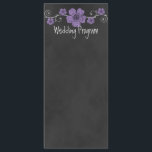 Carte du programme de mariage Rose de Chalkboard v<br><div class="desc">Charmant tableau de bord / tableau noir avec roses cramponnés. Une partie de la collection Rose Chalkboard.</div>