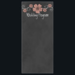 Carte du programme de mariage Rose de Chalkboard W<br><div class="desc">Charmant tableau de bord / tableau noir avec roses cramponnés. Une partie de la collection Rose Chalkboard.</div>