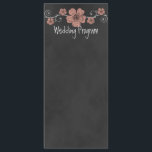 Carte du programme de mariage Rose de Chalkboard W<br><div class="desc">Charmant tableau de bord / tableau noir avec roses cramponnés. Une partie de la collection Rose Chalkboard.</div>