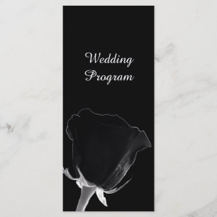 Carte du programme de mariage rose Noire