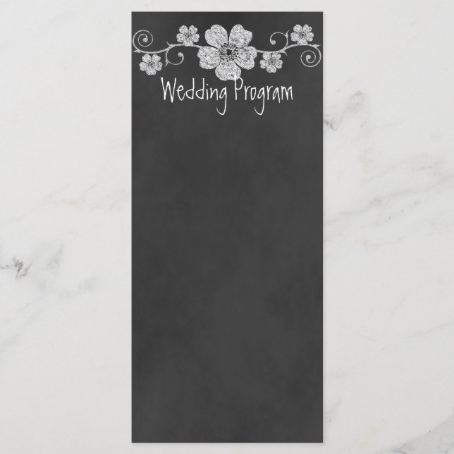 Carte du programme de mariage Wild White Roses Cha (Devant)