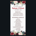 Carte du programme Floral Rustic Boho de la Marine<br><div class="desc">Carte du programme de mariage de la marine rouge bordeaux florale rustique de la marine. Parfait pour un mariage de automne. Le design comprend un bouquet époustouflant de bordeaux / Marsala, pêche, fleurs marines / roses avec feuilles assortis. S'il vous plaît trouver d'autres modèles et variantes dans mon magasin "blissweddingpaperie"....</div>