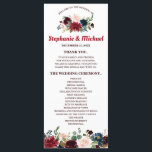 Carte du programme Floral Rustic Boho de la Marine<br><div class="desc">Carte du programme de mariage de la marine rouge bordeaux florale rustique de la marine. Parfait pour un mariage de automne. Le design comprend un bouquet époustouflant de bordeaux / Marsala, pêche, fleurs marines / roses avec feuilles assortis. S'il vous plaît trouver d'autres modèles et variantes dans mon magasin "blissweddingpaperie"....</div>