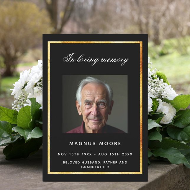 Carte du programme funéraire en or noir (Créateur téléchargé)