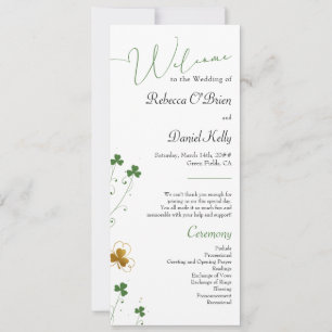 Carte du programme mariage élégant shamrock Fleur 