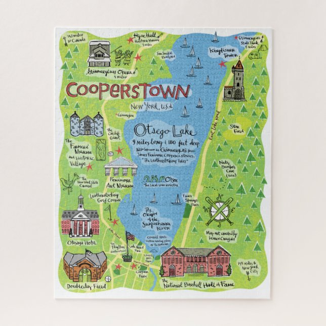 Carte du Puzzle Cooperstown (Vertical)