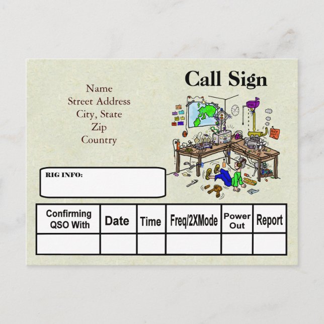 Carte du radio-amateur d'explosion de Shack de (Devant)