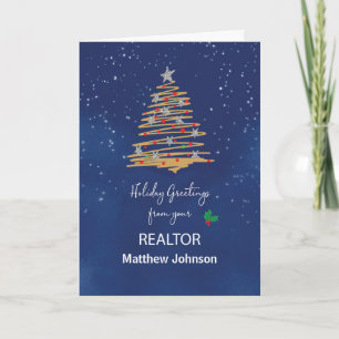 Carte Du Realtor Christmas Tree Nom personnalisable