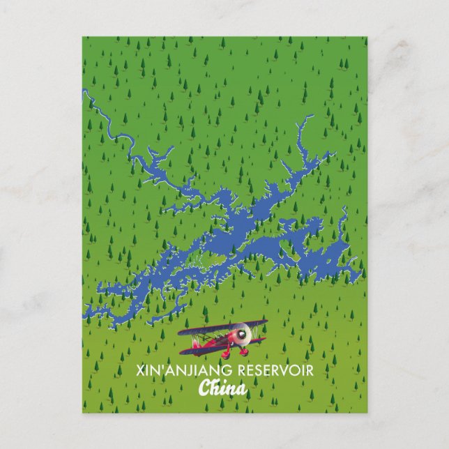 Carte du réservoir de Xin'anjiang Chine (Devant)