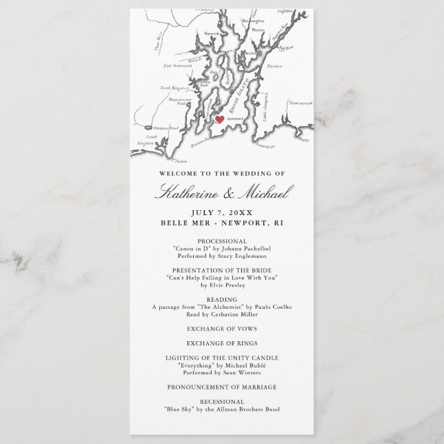 Carte du Rotary de Newport Élégant Mariage noir et (Devant)