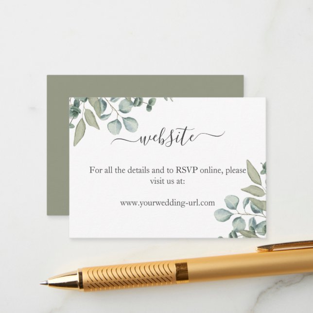 Carte du site Mariage Eucalyptus Greenery (Devant/Arrière en situation)