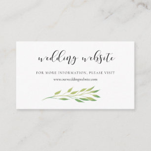 Carte du site mariage feuille Watercolor verte