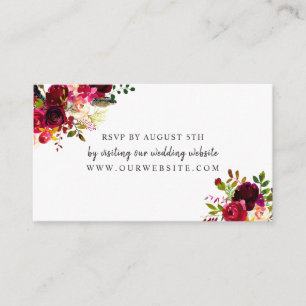 Carte du site web Boho Burgundy Floral rsvp