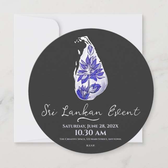 Carte du Sri Lanka en style graffiti (Devant)