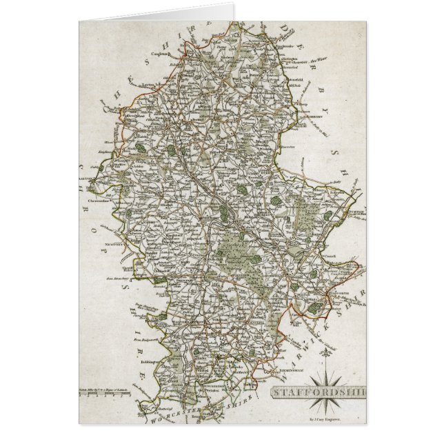 CARTE DU STAFFORDSHIRE, 1793 (Devant)