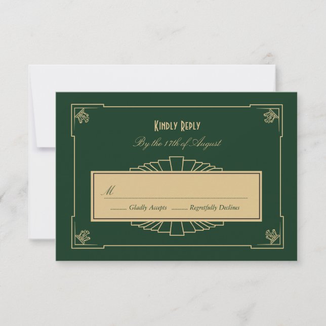 Carte du style RSVP d'art déco (Devant)