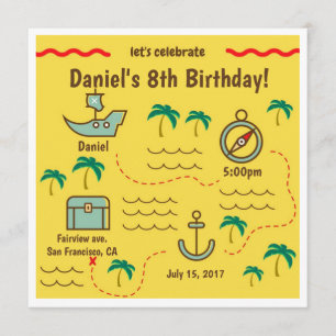 Carte du trésor Invitations d'anniversaire