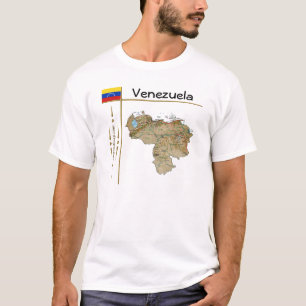Carte du Venezuela + Drapeau + Titre T-shirt