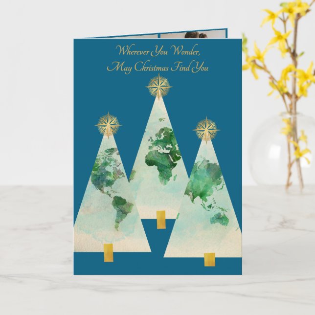 Carte du Vieux Monde Carte de l'Arbre de Noël (Fleur jaune)