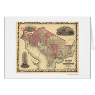 Carte du Washington DC et de Georgetown 1862