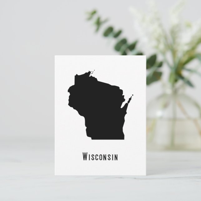 Carte du Wisconsin - Noir et blanc moderne Wiscons (Debout devant)