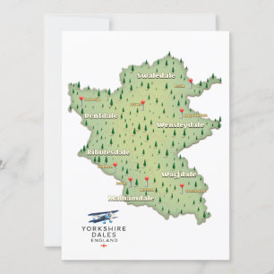 Carte du Yorkshire Dales Angleterre