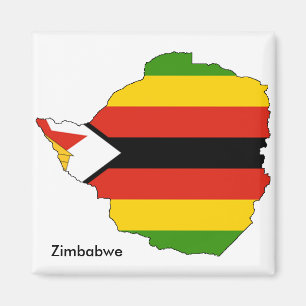 Carte du Zimbabwe et aimant orienté de drapeau