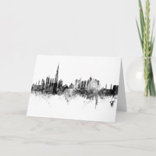 Carte Dubaï Skyline noir blanc