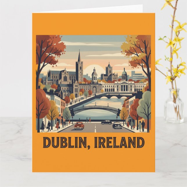Carte Dublin en automne (Fleur jaune)