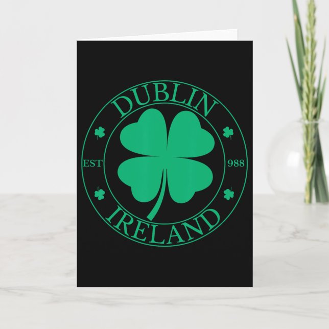 Carte Dublin Irlande Est 988 Feuille de Trèfle Shamrock  (Devant)