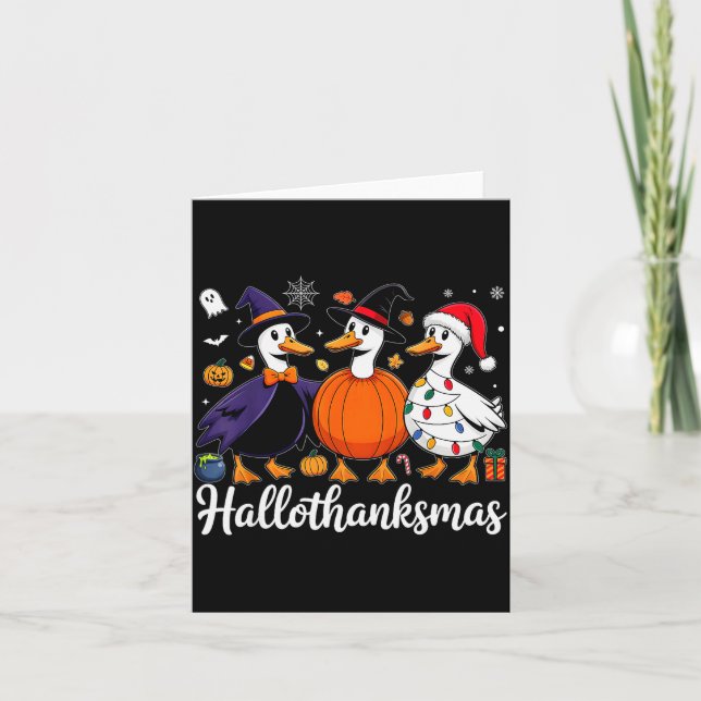 Carte Duck Halloween Thanksgiving Christmas Happy Hallot (Devant)