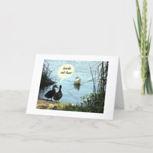 CARTE DUCK HUMOUR=NE PARTEZ PAS/N'OUBLIEZ PAS LE GROUPE