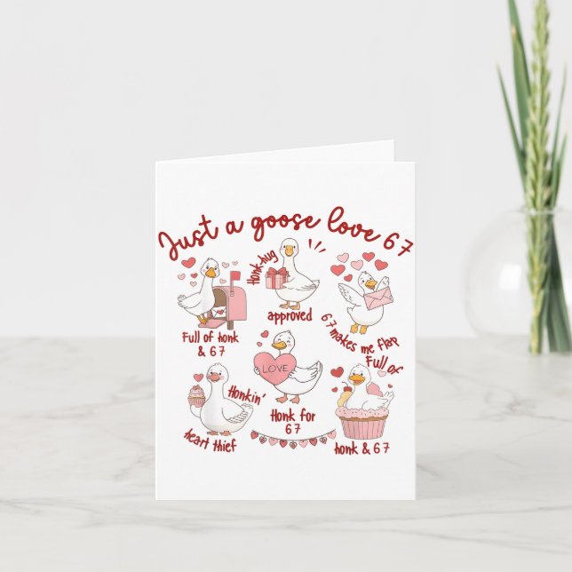 Carte Duck Love 67 Goose Valentine Lover Funny Valentine (Devant)