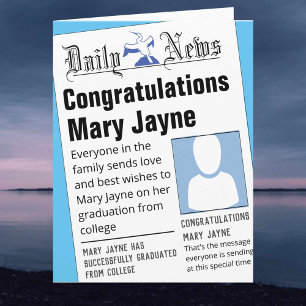 Carte Dummy Newspaper Headlines Graduation