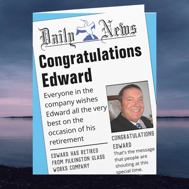 Carte Dummy Newspaper les gros titres de la retraite (Créateur téléchargé)