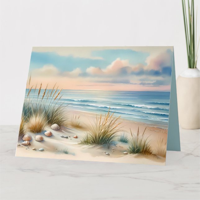 Carte Dunes côtières pastel à l'aquarelle (Devant)