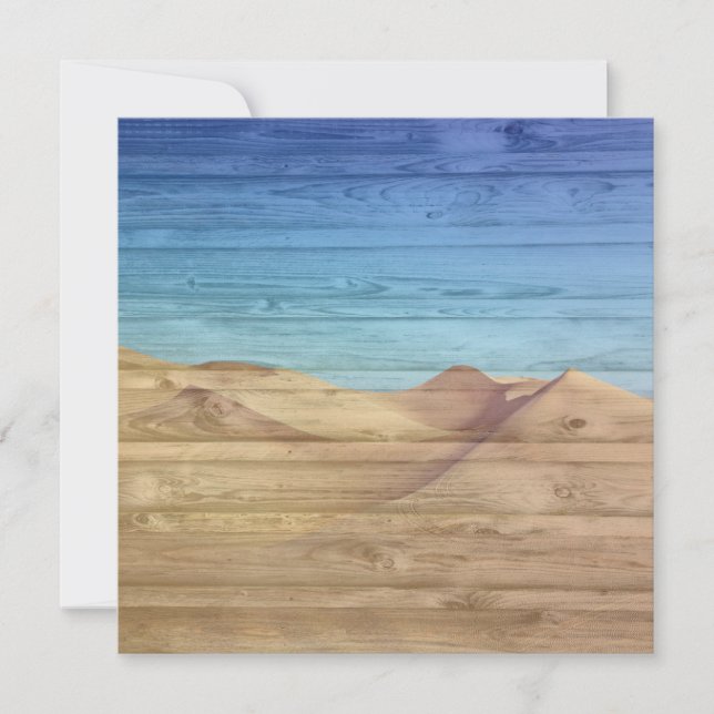 Carte Dunes de Sable du Désert Beau Ciel Bleu Sur Bois à (Devant)