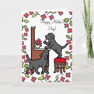 Carte Duo de marionnettes du Black Lab de maman