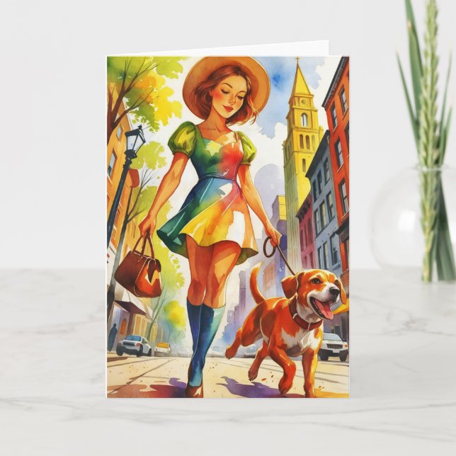 Carte Duo de promenade de chien  (Devant)