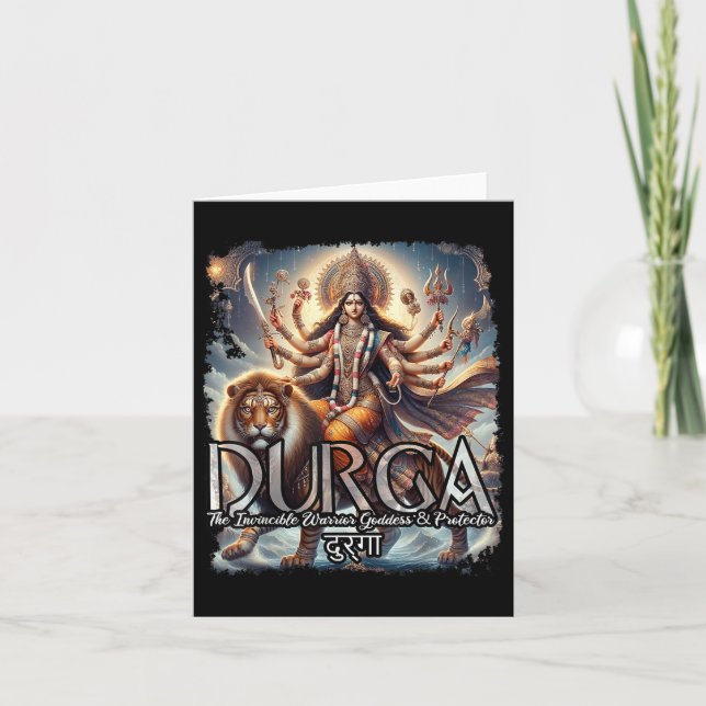 Carte Durga Goddess War Mythologie hindoue Devi Shakti (Devant)