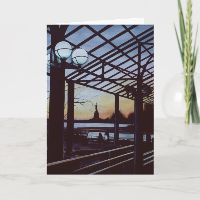 Carte Dusk à Freedom's Birthplace, Ellis Island Greetin (Devant)