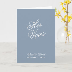 Carte Dusty Blue Mariage Ses Vows Livre Bride Simple