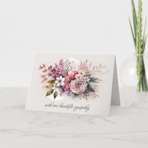 Carte Dusty Rose Floral Bouquet Sympathie