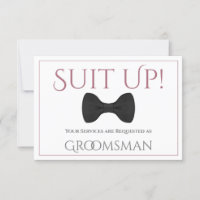 Dusty Rose ou Mauve Be My Groomsman Fun Bow Cravat