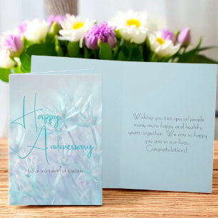 Carte Dusty Turquoise Floral Arrière - plan Anniversaire