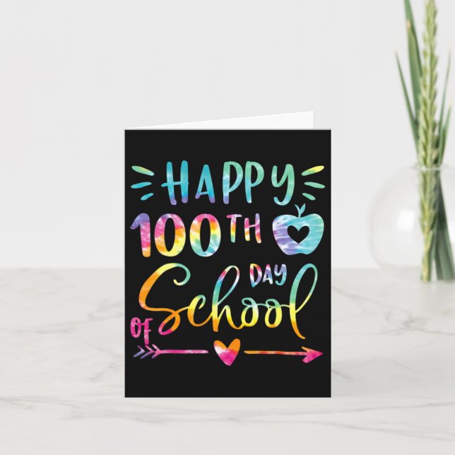 Carte Dye Happy 100e jour d'école Enseignant Élève 100  (Devant)