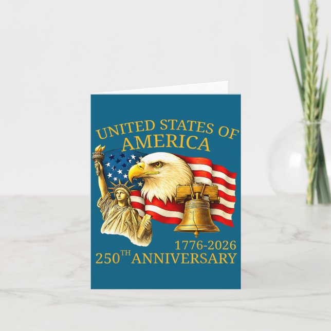 Carte Eagle And Flag 250th Birthday America Since 1776  (Devant)